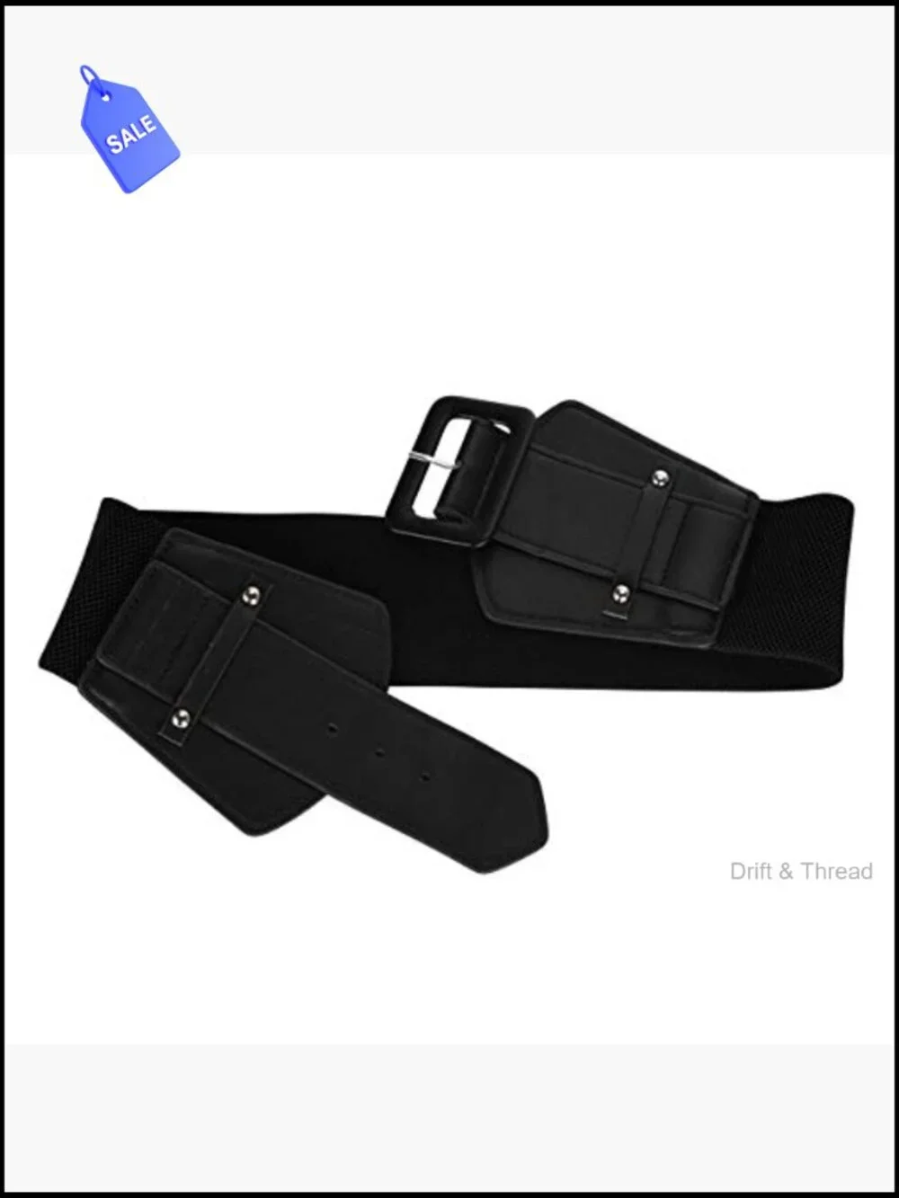 Thick Stretchy Retro Chunky Buckle Wide Leather Cinch Belt for Jeans Dresses